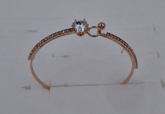 B-10010 Rose Gold Bracelet with American Diamond Stones Elegant Jewelry for Women & Girls