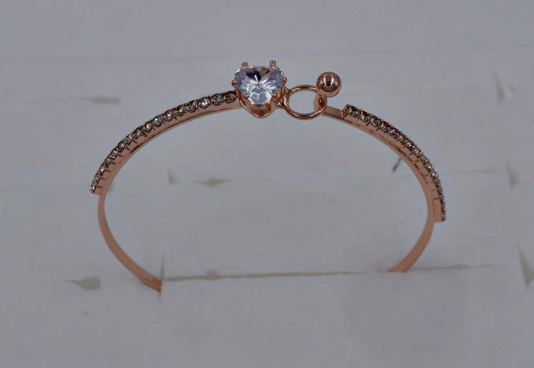 B-10010 Rose Gold Bracelet with American Diamond Stones Elegant Jewelry for Women & Girls