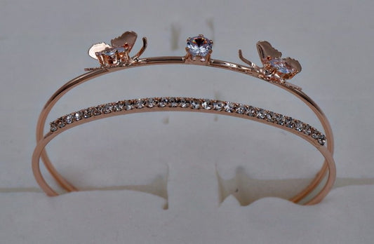 B-10015 Rose Gold Bracelet with American Diamond Stones Elegant Jewelry for Women & Girls