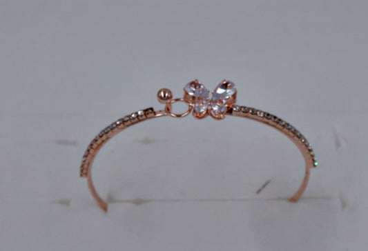 B-1009 Rose Gold Bracelet with American Diamond Stones Elegant Jewelry for Women & Girls