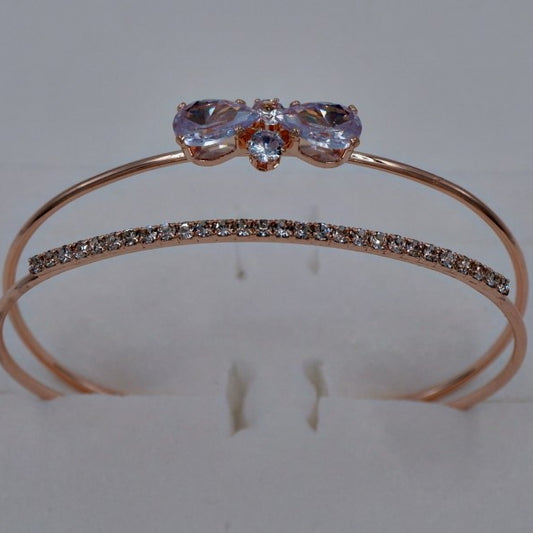 B-10014 Rose Gold Bracelet with American Diamond Stones Elegant Jewelry for Women & Girls