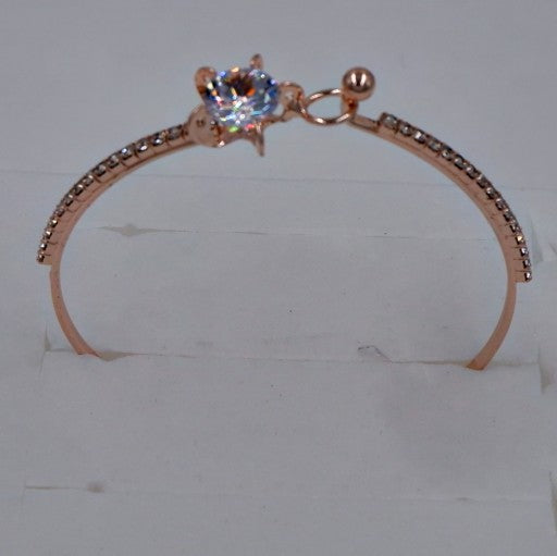 B-1007 Rose Gold Bracelet with American Diamond Stones Elegant Jewelry for Women & Girls