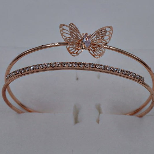 B-10011 Rose Gold Bracelet with American Diamond Stones Elegant Jewelry for Women & Girls