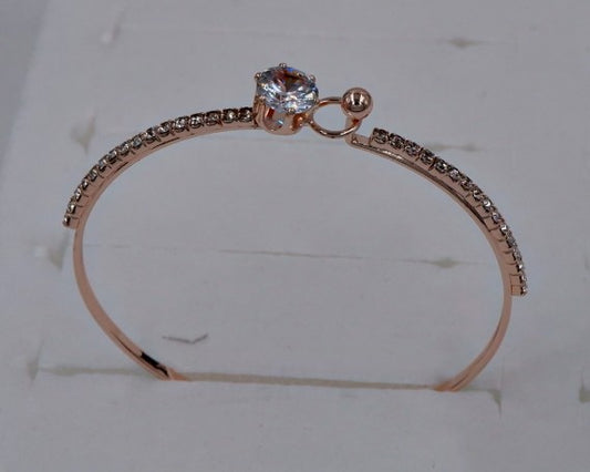 B-1005 Rose Gold Bracelet with American Diamond Stones Elegant Jewelry for Women & Girls